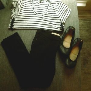 Anthro Pilcro serif black ponte leggings